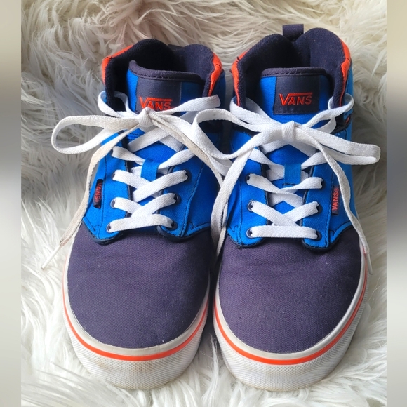 Vans Atwood Hi Canvas Blue/Orange Skate Kids Shoes Size 6 - Picture 1 of 7